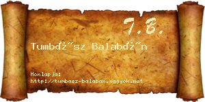 Tumbász Balabán névjegykártya